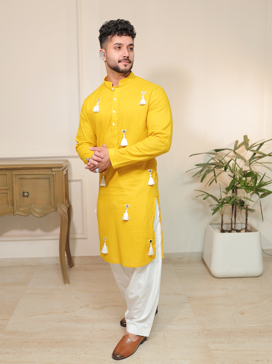 Avyaan Garba Tassel Kurta Set.