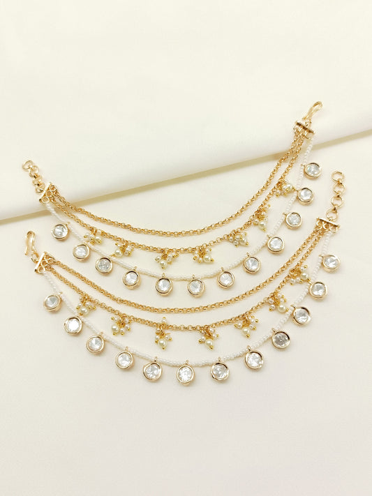 Urmi White Traditional Ear Chain
