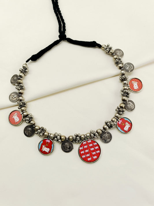 Vishali Multi Colour Oxidized Neckpiece