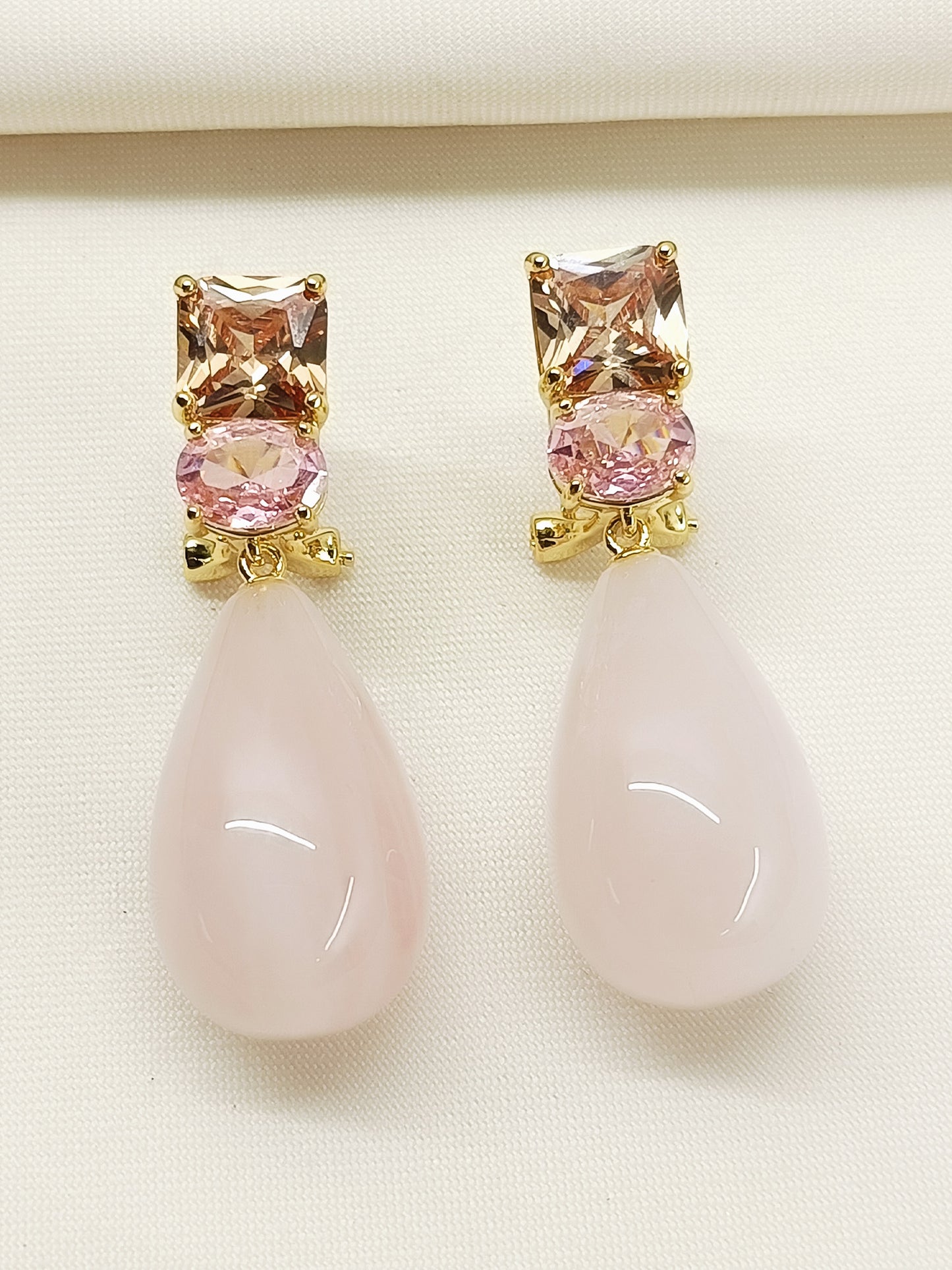 Devina Baby Pink American Diamond Earring