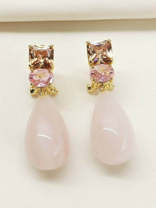 Devina Baby Pink American Diamond Earring