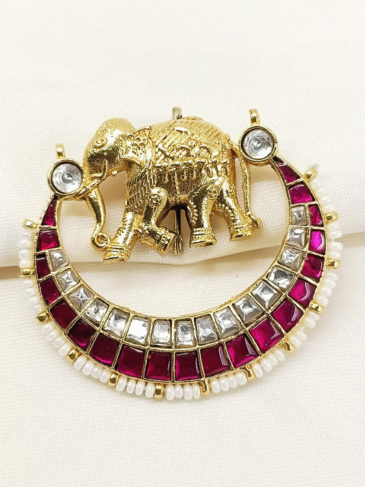 Vaibhav R&W Elephant Brooch
