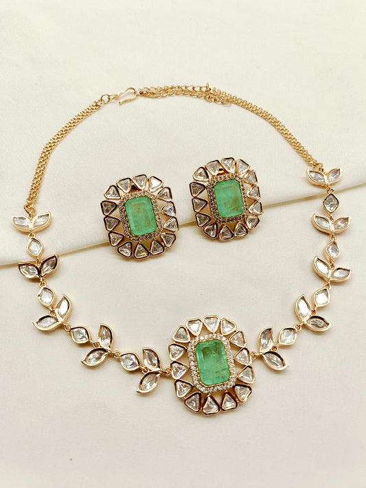 Johi Mint Green Kundan Choker Set