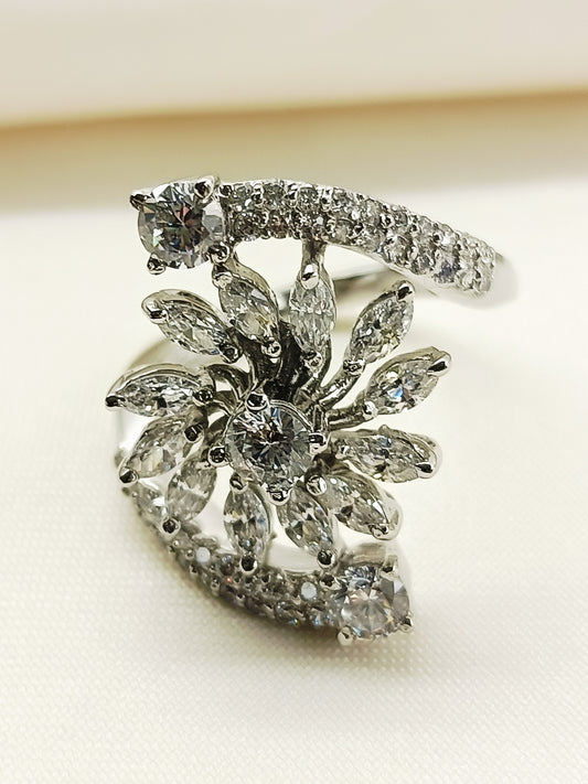 Bernadette 92.5 Silver American Diamond Finger Ring