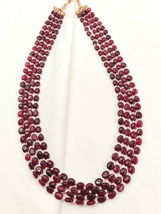 Abhinur Ruby Groom Beads Neckpiece