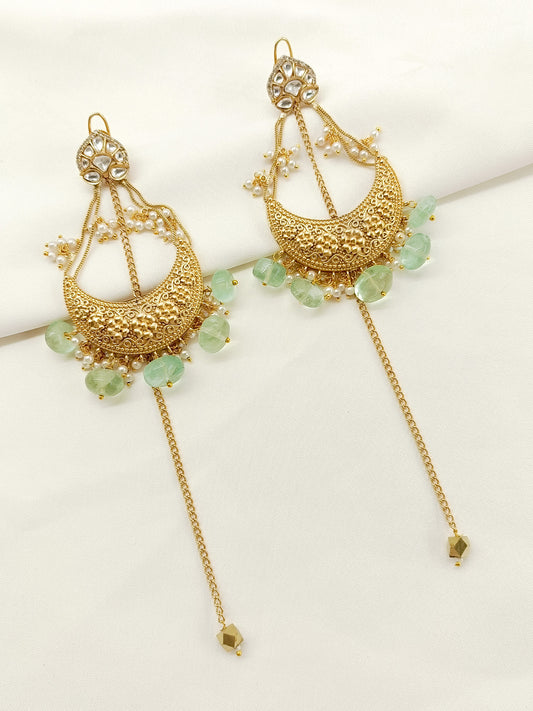 Sushmita Mint Green Antique Earrings