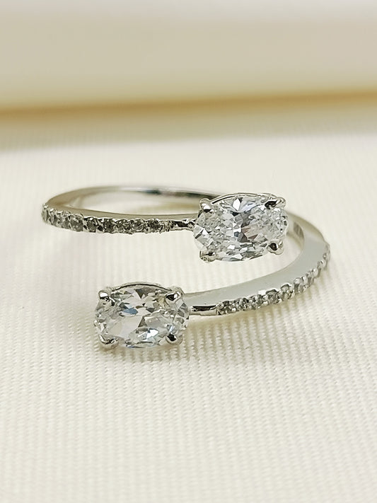 Juni 92.5 Silver Swarovski Stone Finger Ring