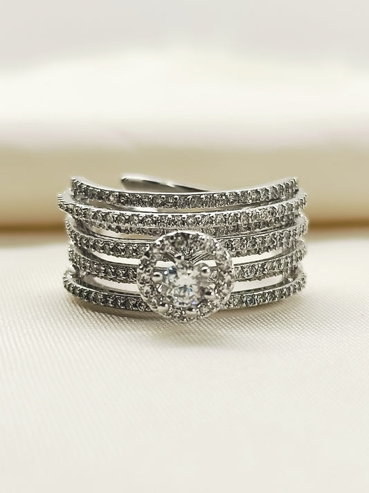 Chitrini White American Diamond Finger Ring