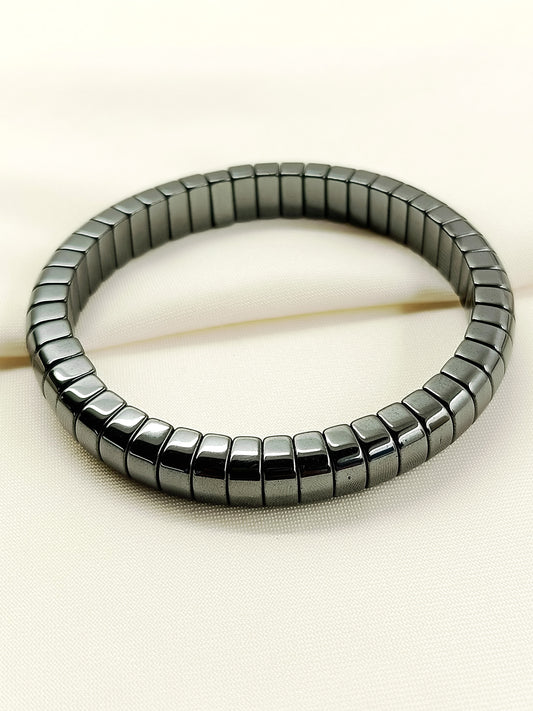 Kriyan Black Flat Hematite Men's Bracelet