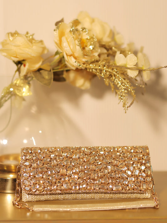 Vedanshi Golden Evening Clutch