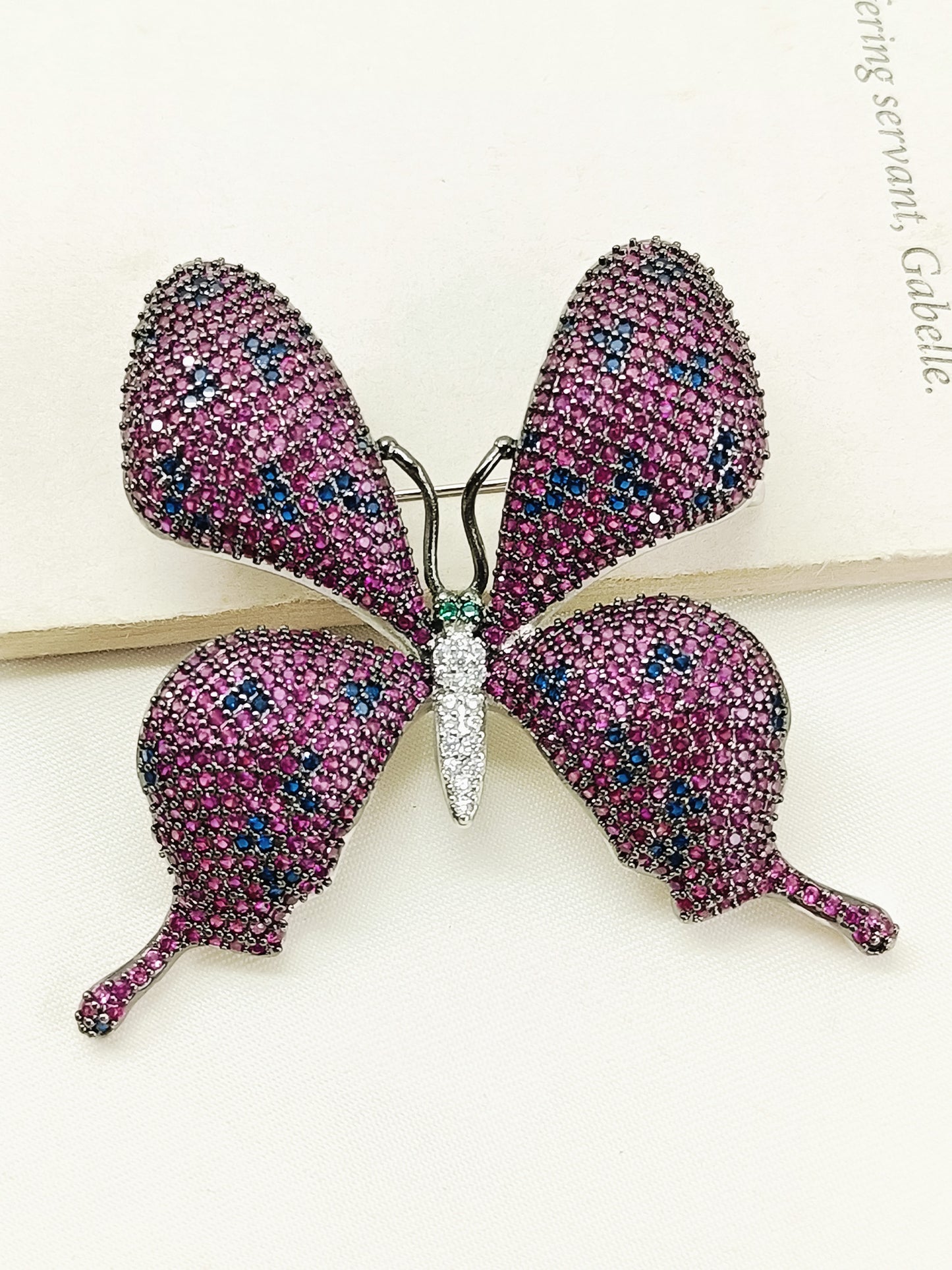 Naval Ruby Butterfly Brooch