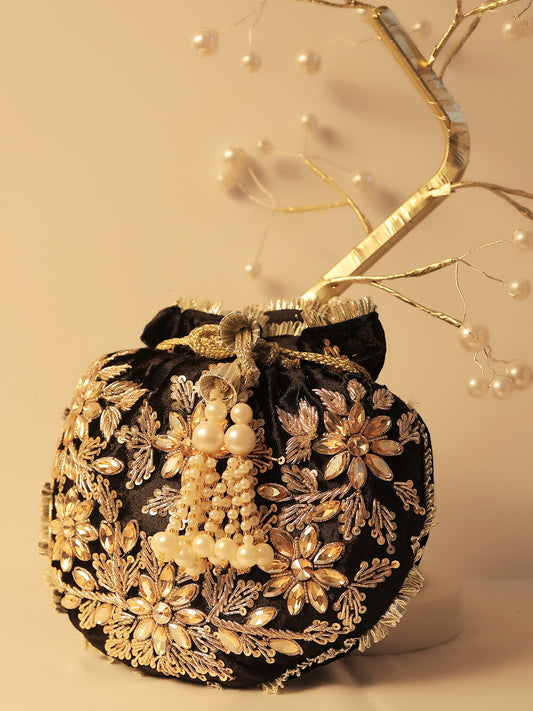 Snehita Black Potli Bag