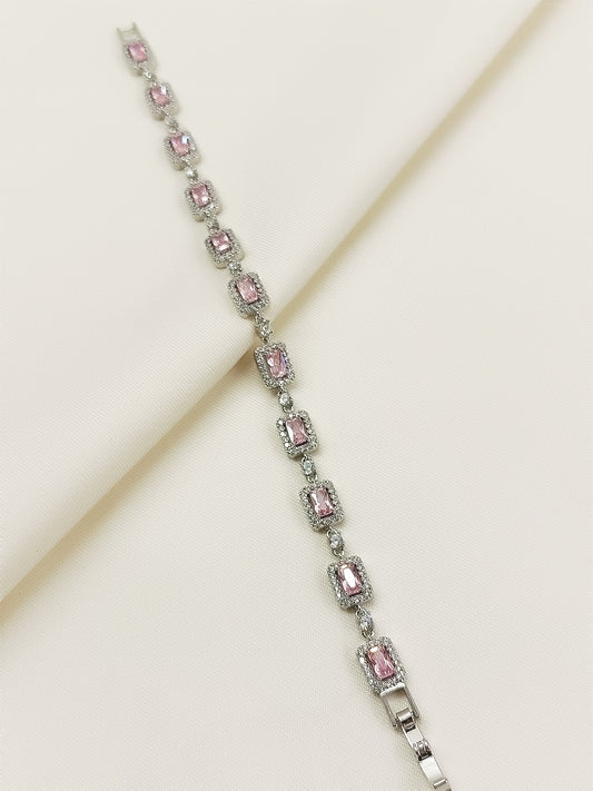 Annabelle Baby Pink American Diamond Bracelet