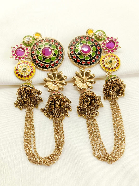 Fulwari Multi Colour Oxidized Earring