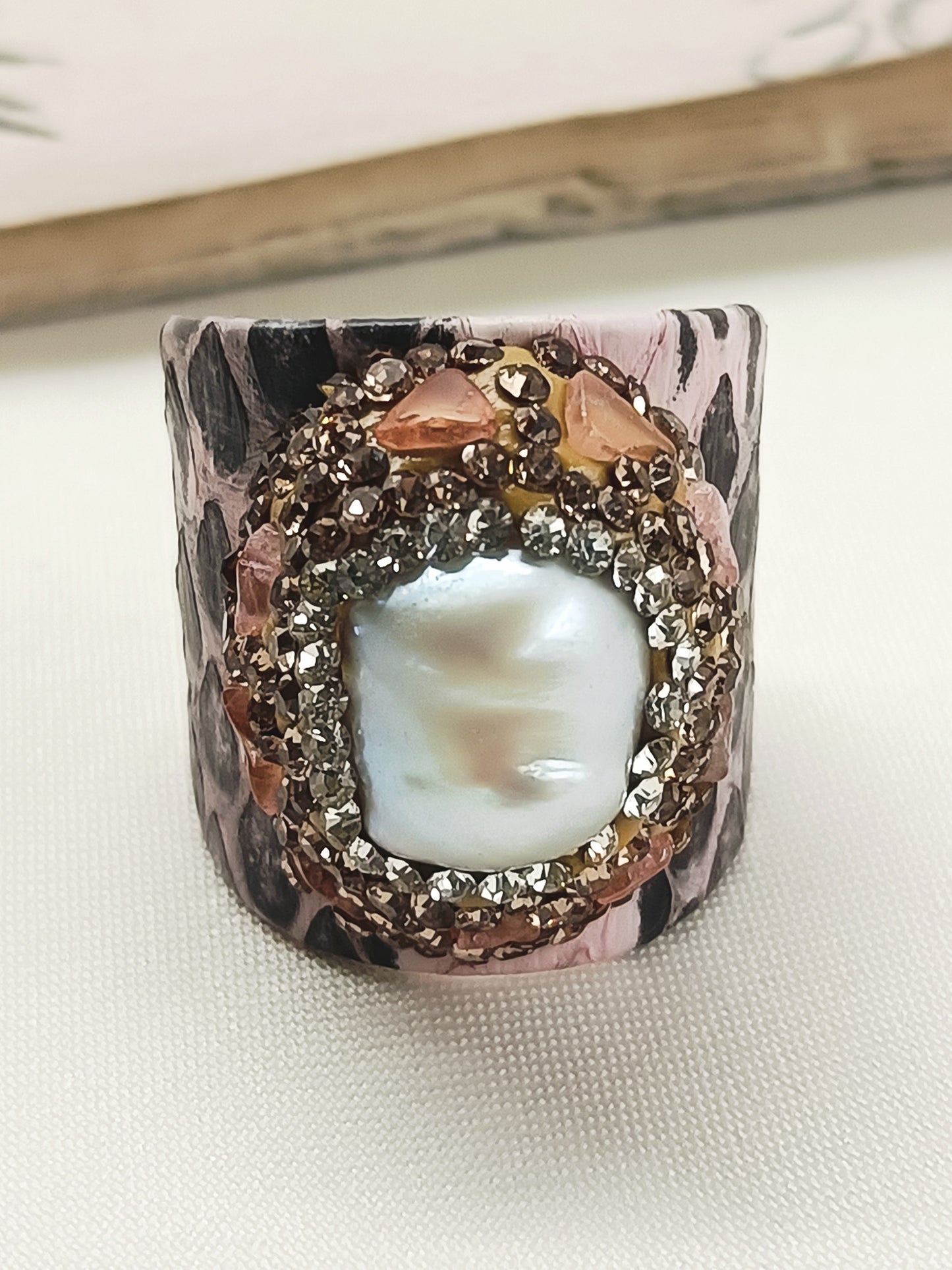Tapati Pink Western Bracelet With Finger Ring