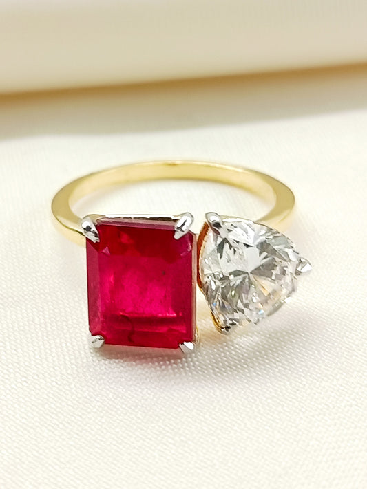 Asmat 92.5 Silver Swarovski Stone Finger Ring