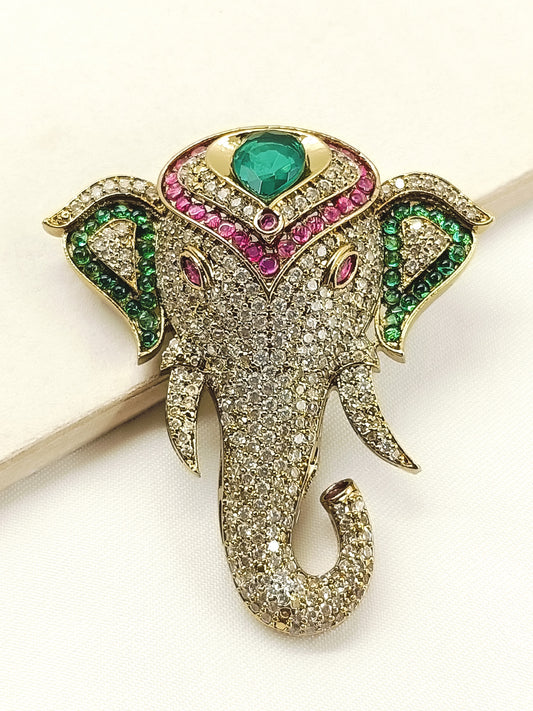 Anvay R&G Elephant's Brooch