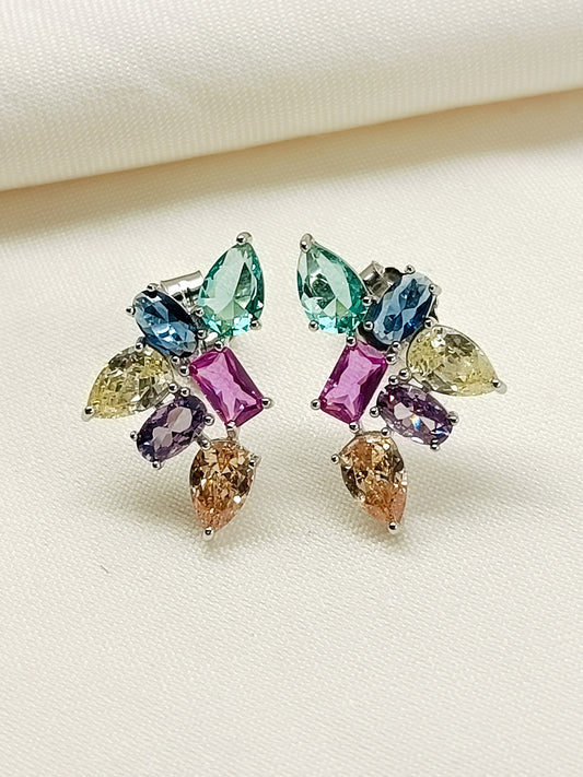 Namarati Multi Colour 92.5 Silver Swarovski Stone Tops