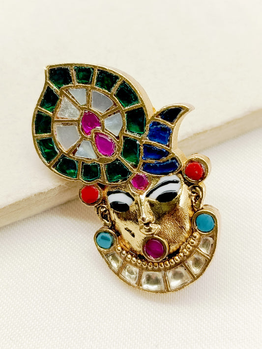 Kriya Multi Colour Shrinath Ji Brooch