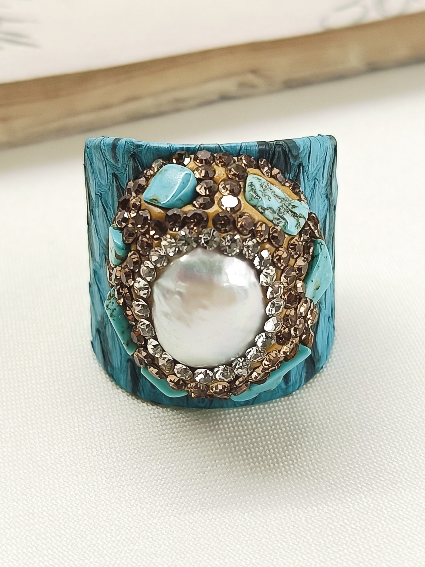 Helix Firozi Western Bracelet With Finger Ring