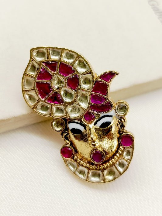 Harina Ruby Shrinath Ji Brooch
