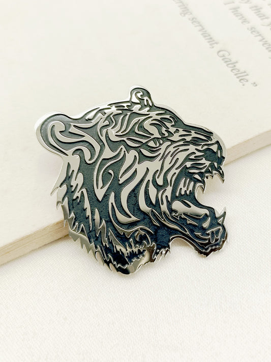 Rida Silver Tiger Men's Brooch