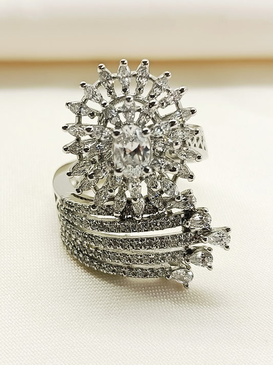 Wilma 92.5 Silver American Diamond Finger Ring