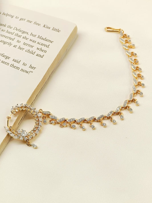 Tashi White AD Diamond Chain Nath