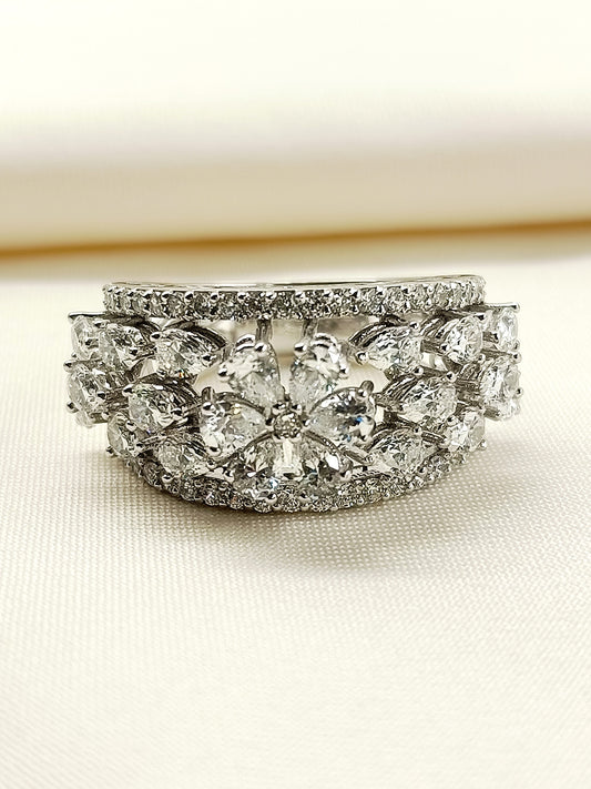 Rijul 92.5 Silver Swarovski Stone Finger Ring