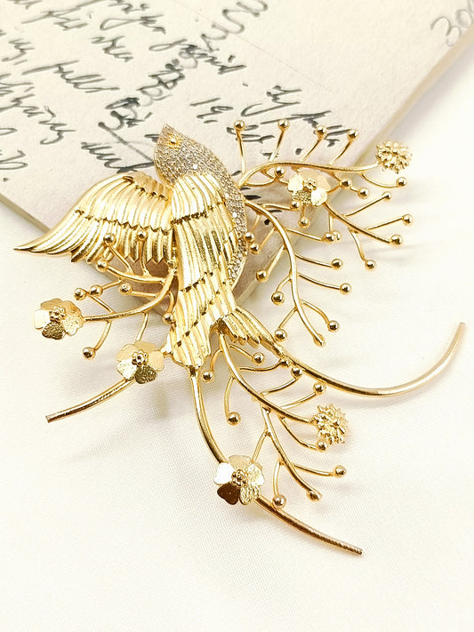 Ojas Men’s Gold-Tone Bird Brooch