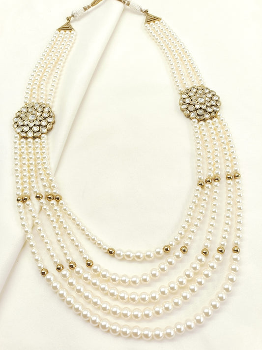 Ankit Groom Mala And Kalgi In White Pearl