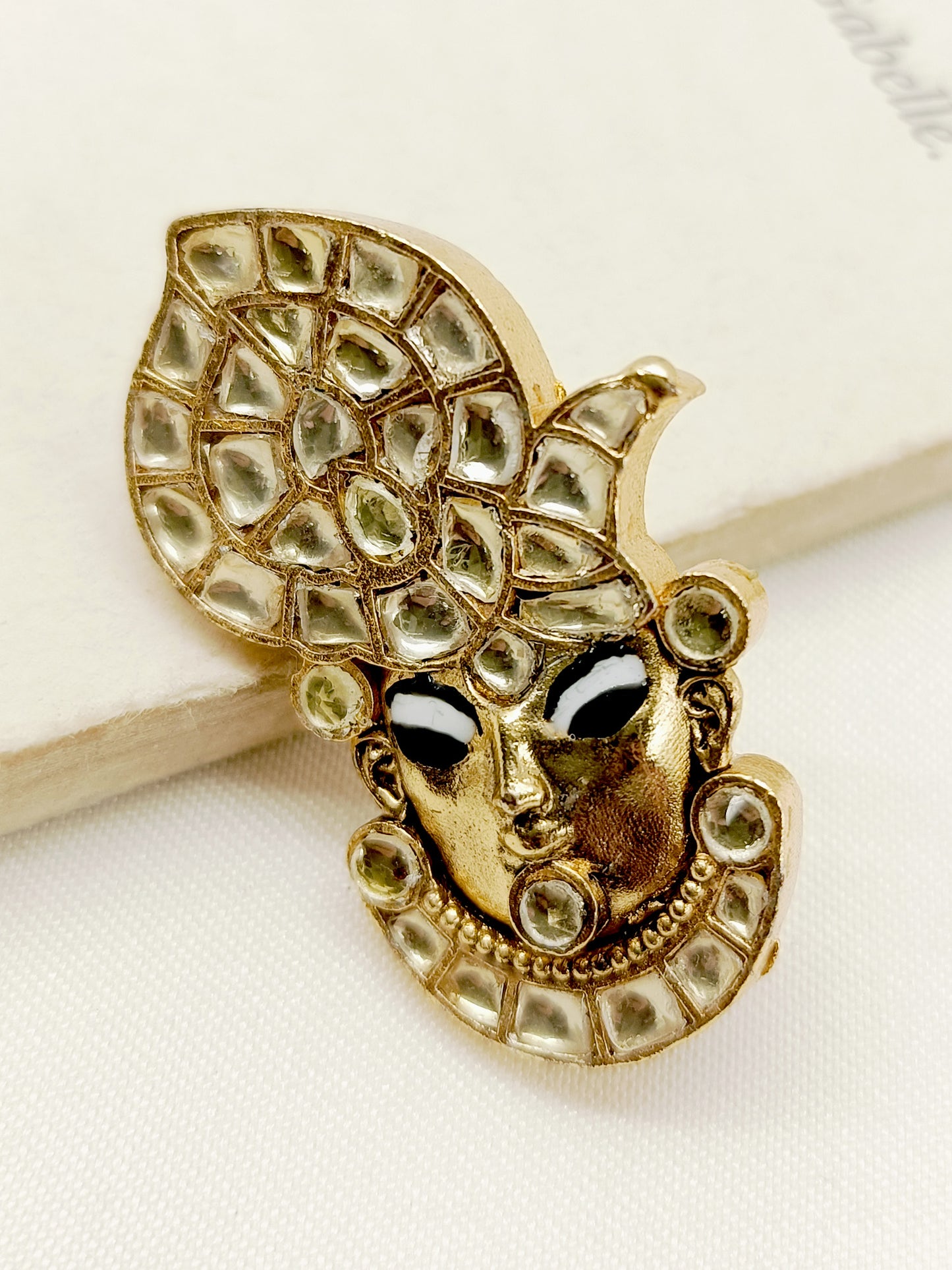 Rashmita White Shrinath Ji Brooch