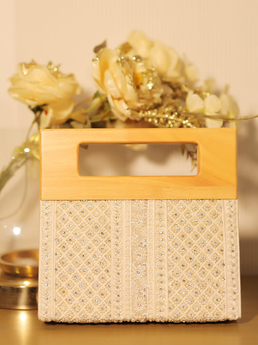 Yashaswini White Evening Clutch