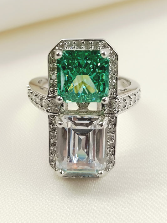 Soona Green American Diamond Finger Ring