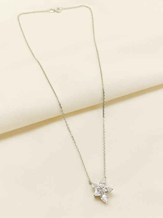 Zamila 92.5 Silver Swarovski Stone Pendal