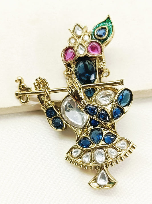 Aadhav Multi Colour Krishna Ji Brooch