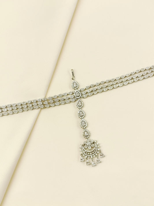 Tanushikha White American Diamond Sheeshphool