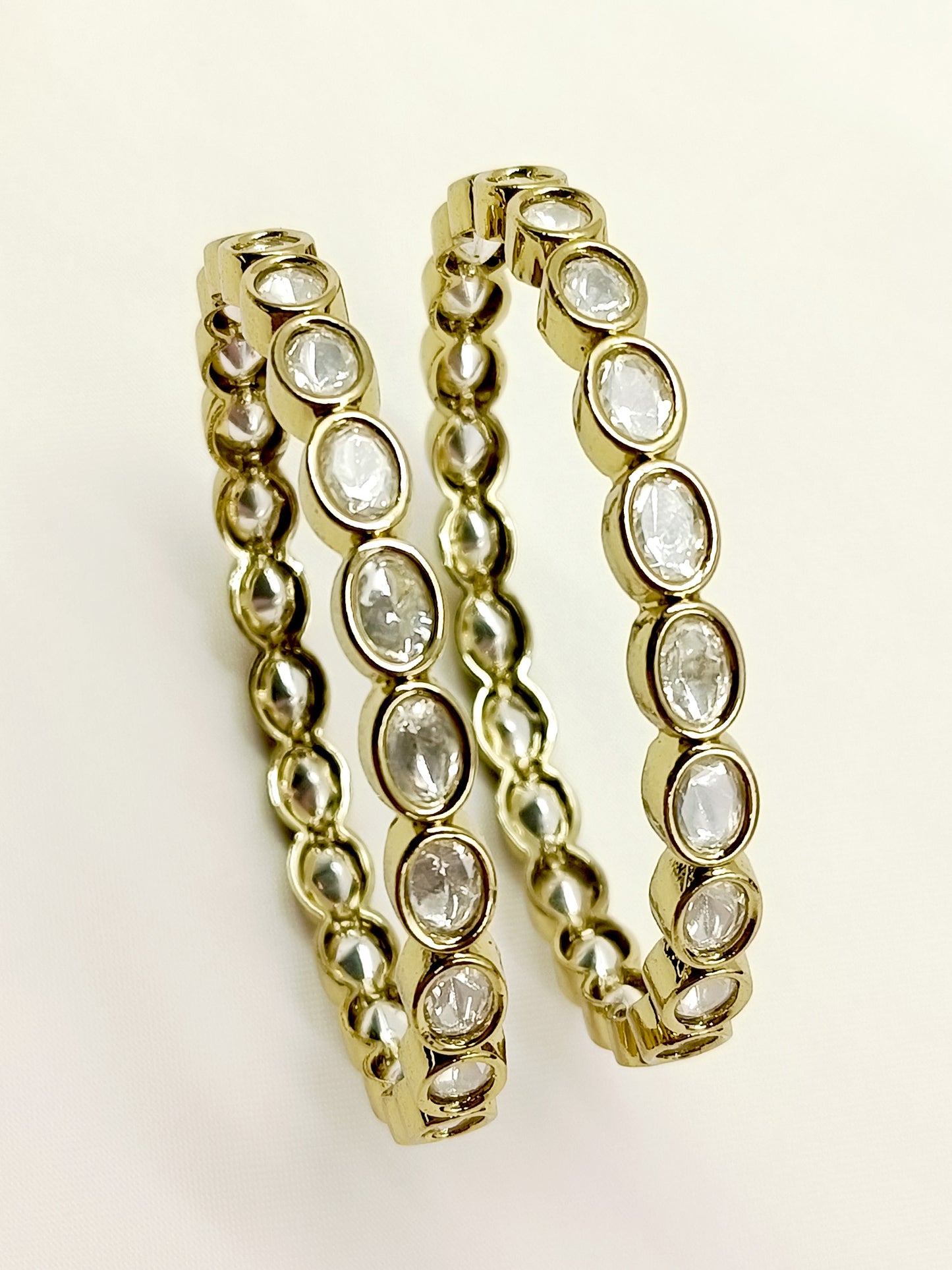 Judith White Kundan Bangle Set Of 2