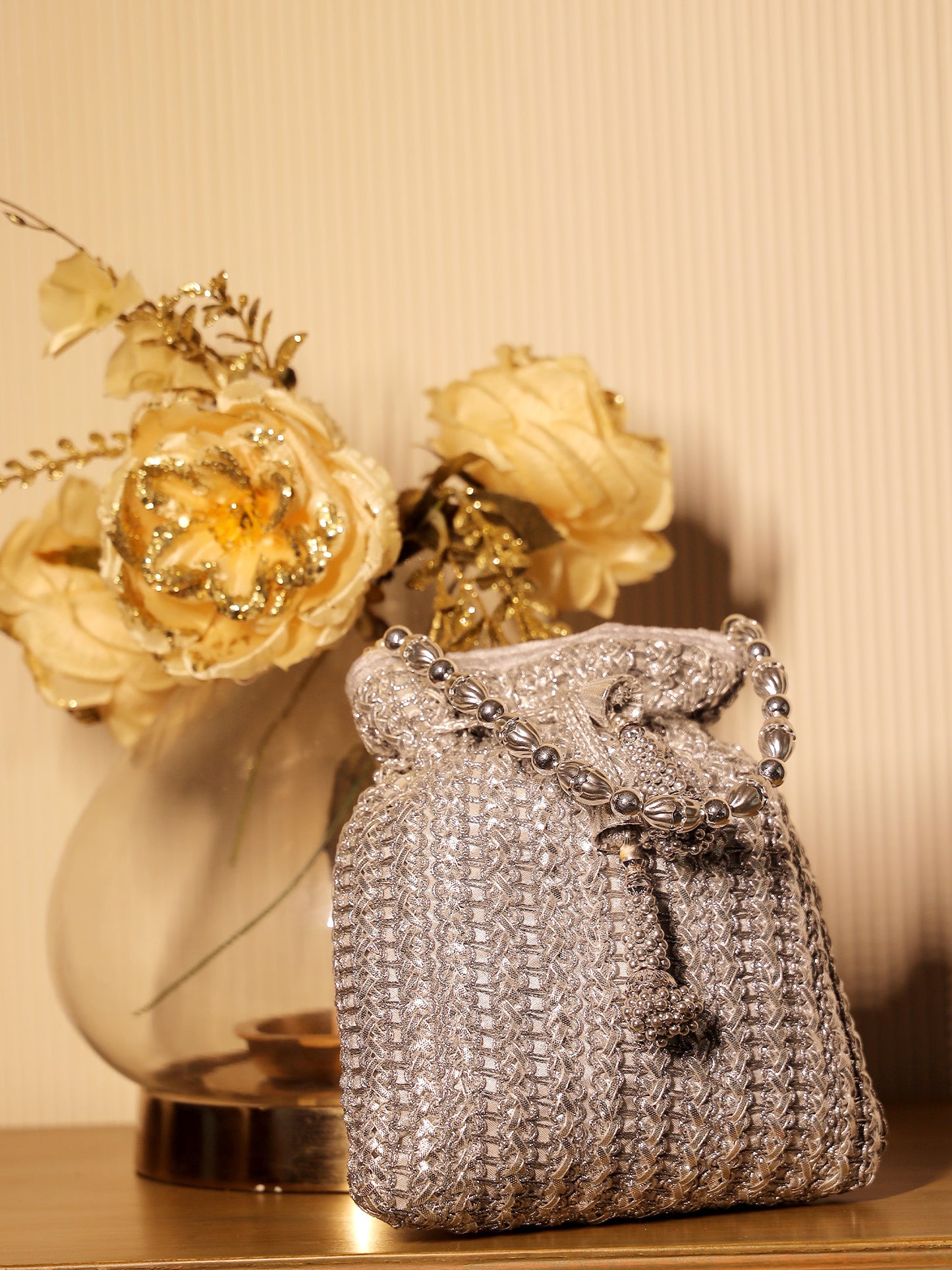 Aamisha Silver Potli Bag