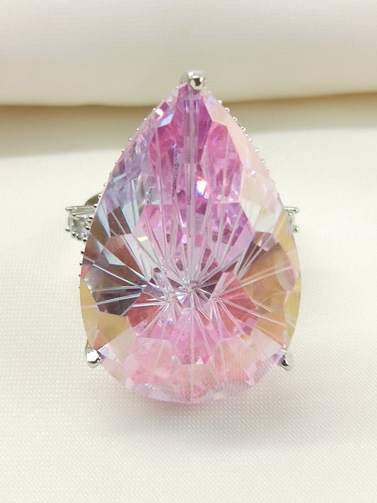 Meave Pink American Diamond Finger Ring