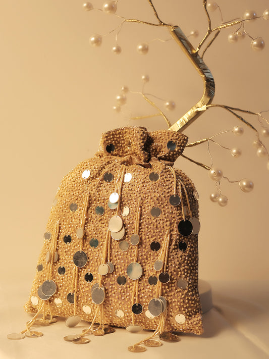 Meadow Golden Potli Bag