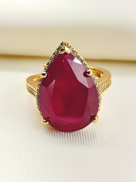 Shravani Ruby American Diamond Finger Ring