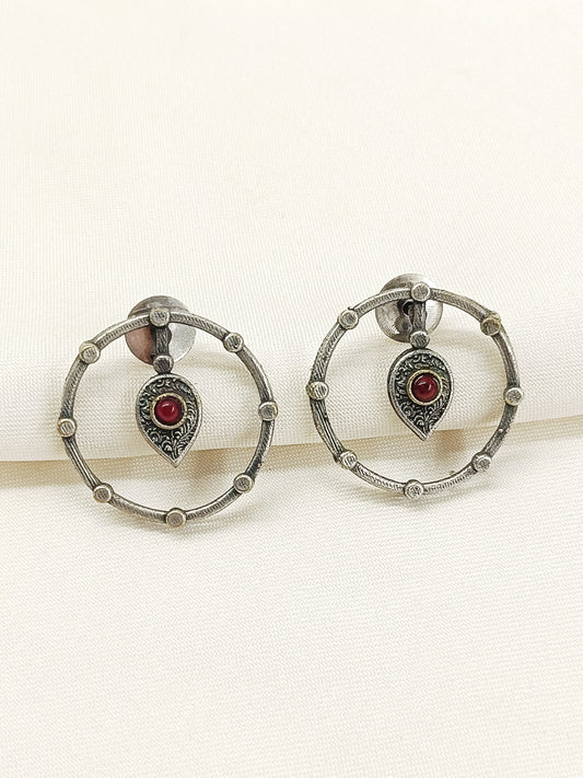 Rithun Red Oxidized Tops