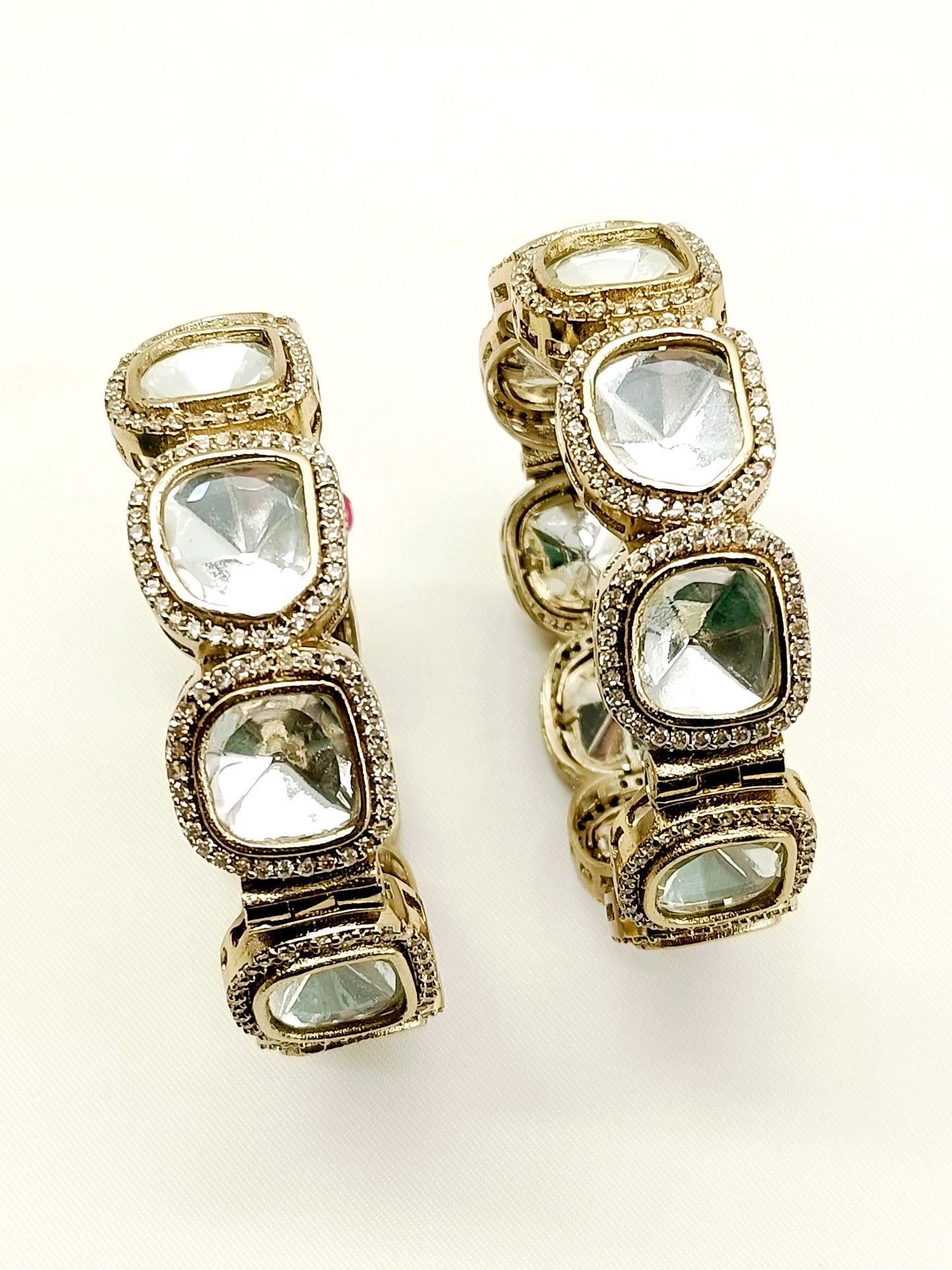 Neeharika White Kundan Bangle Set Of 2