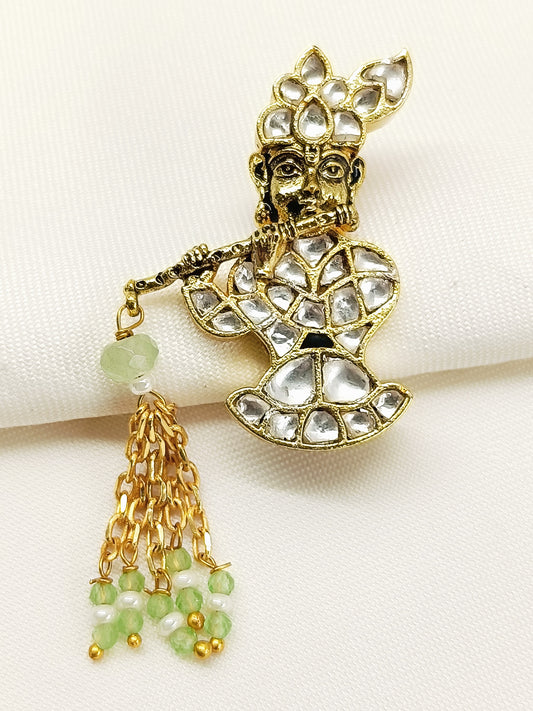 Kalpit White Krishna Ji Brooch