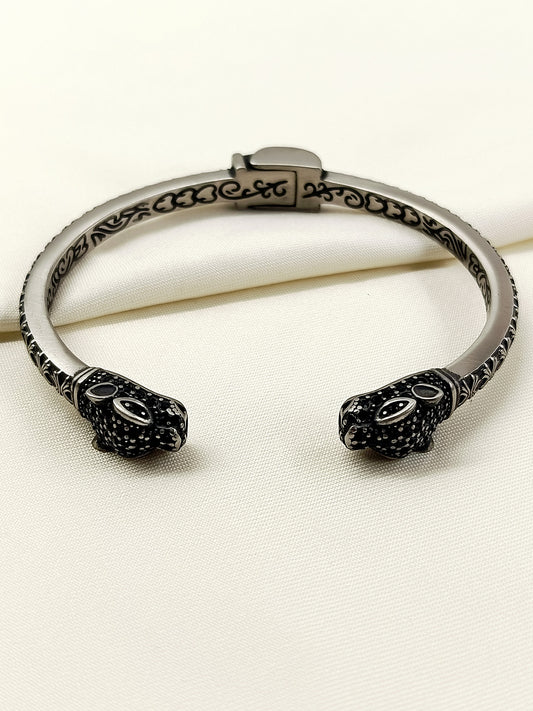 Shivek Panther Gun Metal Men's Bracelet