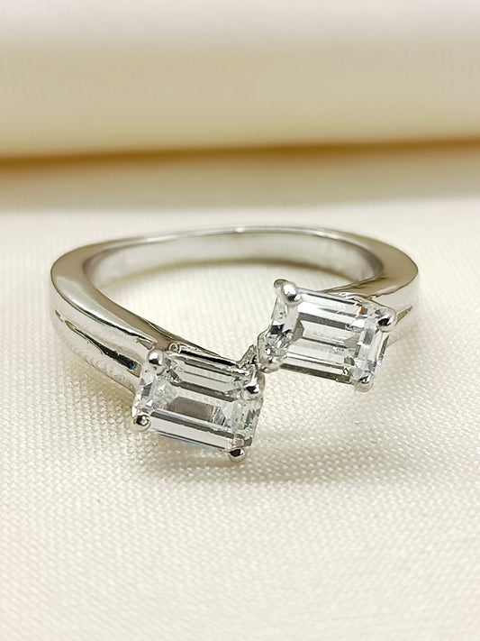 Indira 92.5 Silver Swarovski Stone Finger Ring