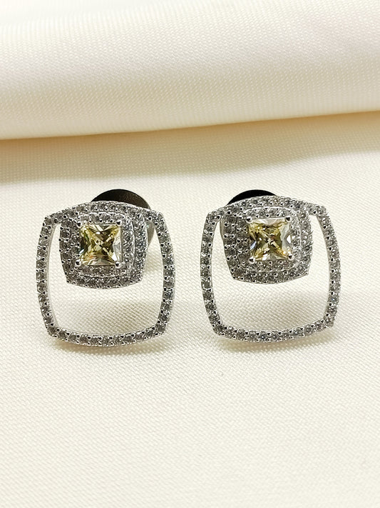 Nitya Yellow 92.5 Silver Swarovski Stone Tops