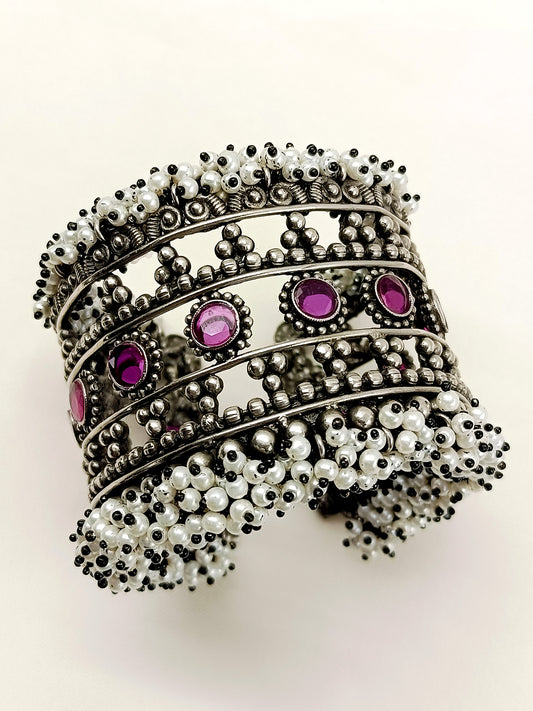 Arina Ruby Oxidized Bracelet