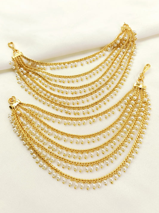 Kinjal Golden Traditional Ear Chain